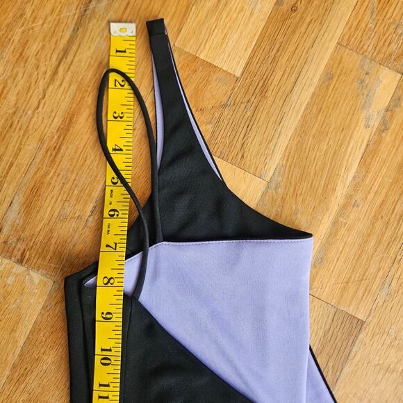 Vintage 90s Black Slip Dress Open Scoop Back Leg Slits Women's XS Formal Prom - Picture 14 of 15